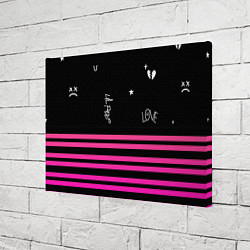 Холст прямоугольный Lil Peep розовые полосы, цвет: 3D-принт — фото 2
