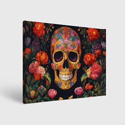 Холст прямоугольный Bright colors and skull, цвет: 3D-принт