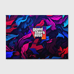 Холст прямоугольный Gta лого камуфляж яркие листья, цвет: 3D-принт — фото 2