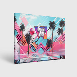 Картина прямоугольная Gta 6 логотип в стиле vice city