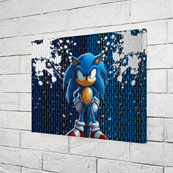 Холст прямоугольный Sonic - splash and logo, цвет: 3D-принт — фото 2