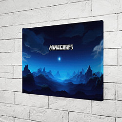 Холст прямоугольный Minecraft logo night, цвет: 3D-принт — фото 2