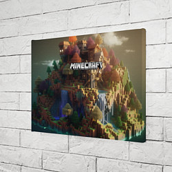 Холст прямоугольный Minecraft logo горы и реки, цвет: 3D-принт — фото 2