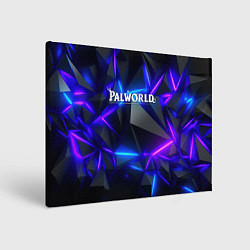 Картина прямоугольная Palworld логотип на ярких неоновых плитах