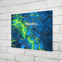 Холст прямоугольный Palworld логотип на ярких зеленых неоновых плитах, цвет: 3D-принт — фото 2