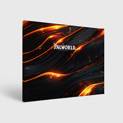 Картина прямоугольная Palworld логотип янтарные волны