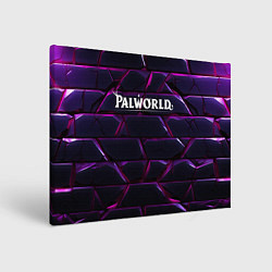 Картина прямоугольная Palworld логотип фиолетовые яркие плиты