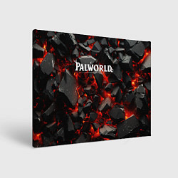 Картина прямоугольная Palworld логотип взрыв объемных камней