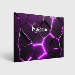 Картина прямоугольная Palworld логотип разлом фиолетовых плит