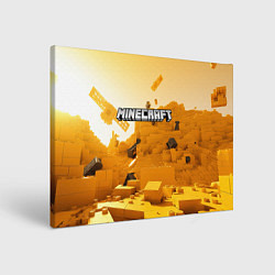 Картина прямоугольная Minecraft logo яркий желтый мир
