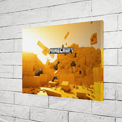 Холст прямоугольный Minecraft logo яркий желтый мир, цвет: 3D-принт — фото 2