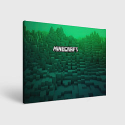 Картина прямоугольная Minecraft logo green