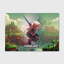 Холст прямоугольный Персонаж Minecraft ниндзя в прыжке, цвет: 3D-принт — фото 2