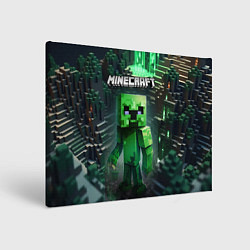 Картина прямоугольная Minecraft зеленый персонаж