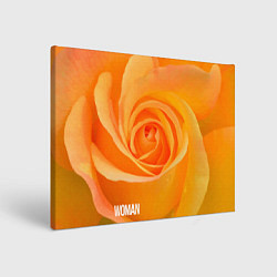 Холст прямоугольный Оранжевая роза - woman, цвет: 3D-принт