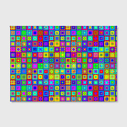 Холст прямоугольный Узор из разноцветных квадратов, цвет: 3D-принт — фото 2