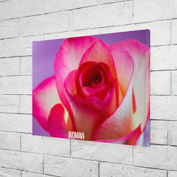 Холст прямоугольный Розовая роза - woman, цвет: 3D-принт — фото 2