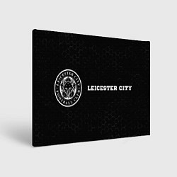 Холст прямоугольный Leicester City sport на темном фоне по-горизонтали, цвет: 3D-принт