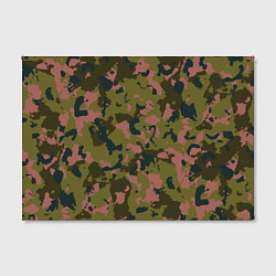 Холст прямоугольный Камуфляжный паттерн зеленый с розовыми пятнами, цвет: 3D-принт — фото 2