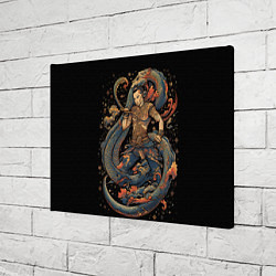 Холст прямоугольный Боец Муай-тай и огромный дракон, цвет: 3D-принт — фото 2