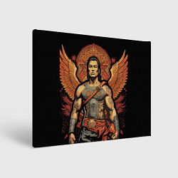 Картина прямоугольная Муай тай боец с крыльями за спиной