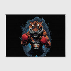 Холст прямоугольный Муай - Тай тигр в стойке боевые искусства, цвет: 3D-принт — фото 2