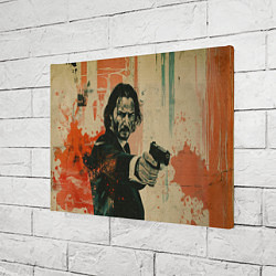 Холст прямоугольный Джон Уик с пистолетом, цвет: 3D-принт — фото 2