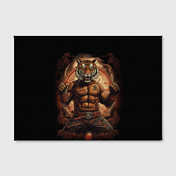 Холст прямоугольный Муай - Тай боевой тигр в перчатках, цвет: 3D-принт — фото 2