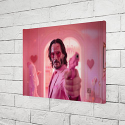 Холст прямоугольный Джон Уик в розовых очках сердечках, цвет: 3D-принт — фото 2