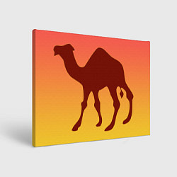 Картина прямоугольная Коричневый силуэт верблюда