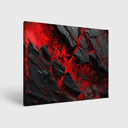 Картина прямоугольная Красные разломы черных камней