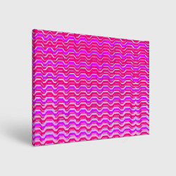 Холст прямоугольный Розовые линии и белые полосы, цвет: 3D-принт