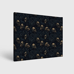 Картина прямоугольная Черепа в кустах