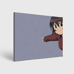 Холст прямоугольный Azumanga Daioh Кагура - показывает пальцем мем, цвет: 3D-принт