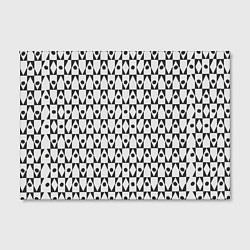 Холст прямоугольный Чёрно-белые ромбы и круги на белом фоне, цвет: 3D-принт — фото 2