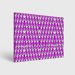 Холст прямоугольный Розово-белый паттерн, цвет: 3D-принт