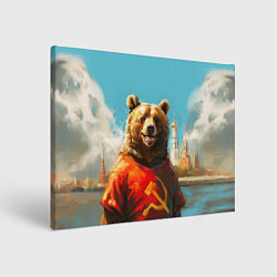 Холст прямоугольный Медведь с гербом СССР, цвет: 3D-принт