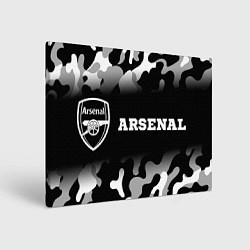 Холст прямоугольный Arsenal sport на темном фоне по-горизонтали, цвет: 3D-принт