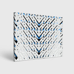 Холст прямоугольный Black and blue stripes on a white background, цвет: 3D-принт