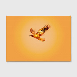 Холст прямоугольный Орел с пейзажем на закате двойная экспозиция, цвет: 3D-принт — фото 2