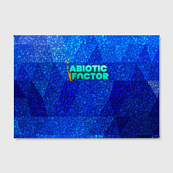 Холст прямоугольный Abiotic Factor logo blue neon, цвет: 3D-принт — фото 2