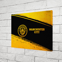 Холст прямоугольный Manchester City - gold gradient по-горизонтали, цвет: 3D-принт — фото 2