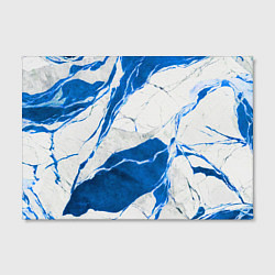 Холст прямоугольный Бело-синий мрамор, цвет: 3D-принт — фото 2