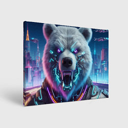 Холст прямоугольный Cyber bear - neon glow, цвет: 3D-принт