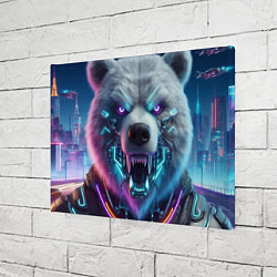 Холст прямоугольный Cyber bear - neon glow, цвет: 3D-принт — фото 2