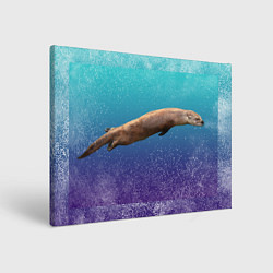 Картина прямоугольная Выдра под водой летит