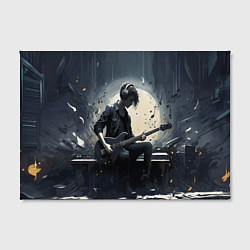 Холст прямоугольный Играющий на гитаре в свете Луны музыкант, цвет: 3D-принт — фото 2