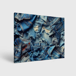 Холст прямоугольный Denim rags - fashion trend, цвет: 3D-принт
