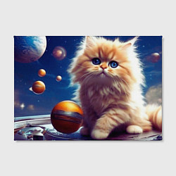 Холст прямоугольный Котик космос, цвет: 3D-принт — фото 2
