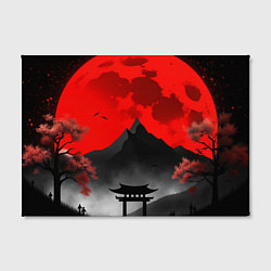 Холст прямоугольный Черная гора Японии на закате, цвет: 3D-принт — фото 2